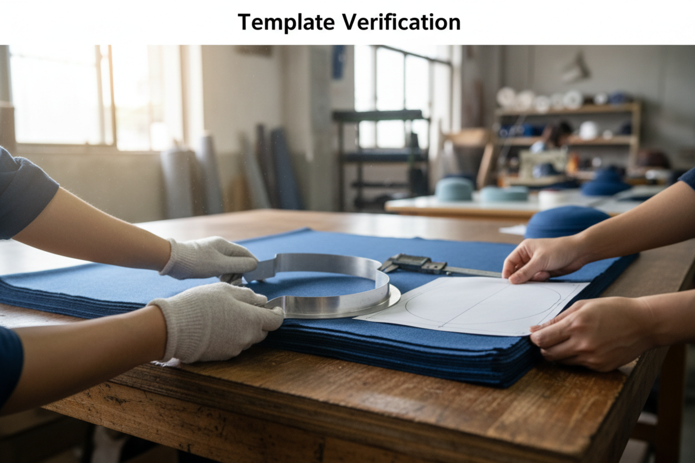 measuring hat panels with templates