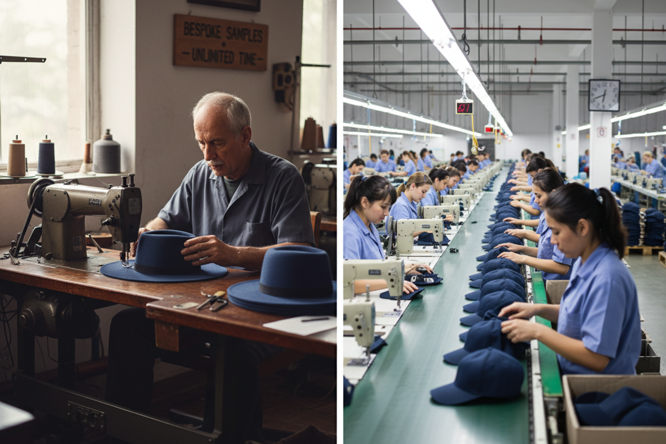 Hat factory assembly line