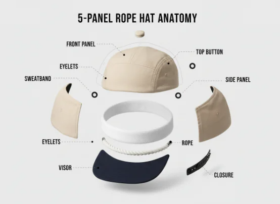 Rope hat technical anatomy diagram
