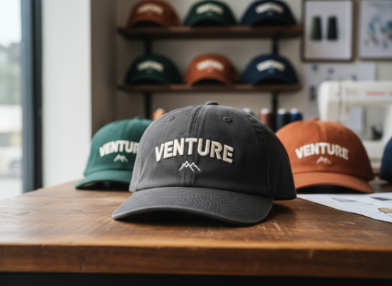 Custom baseball cap with embroidery