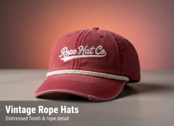 Custom rope hat with vintage details