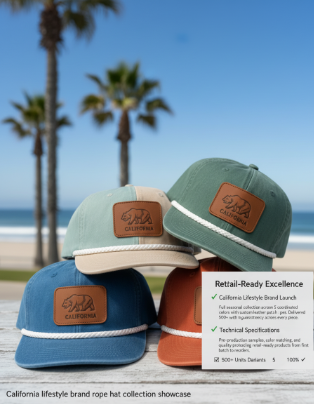 California lifestyle brand rope hat collection showcase