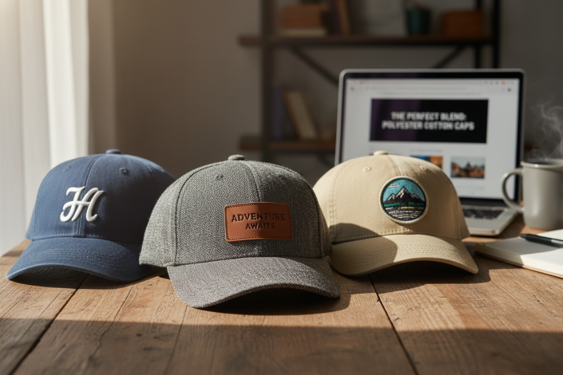 polyester cotton blend fabric caps