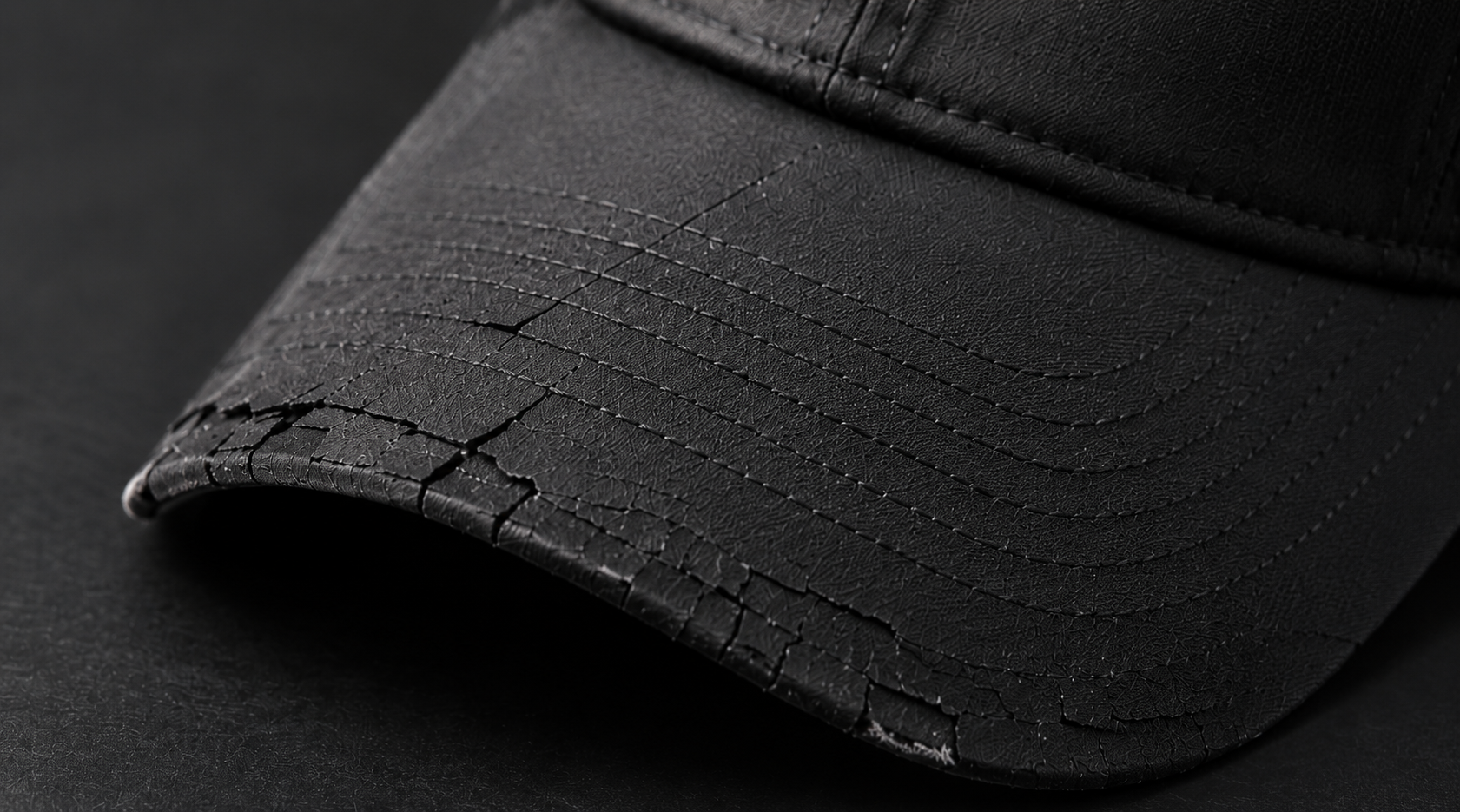 Low-quality brim showing cracks and deformation after bending