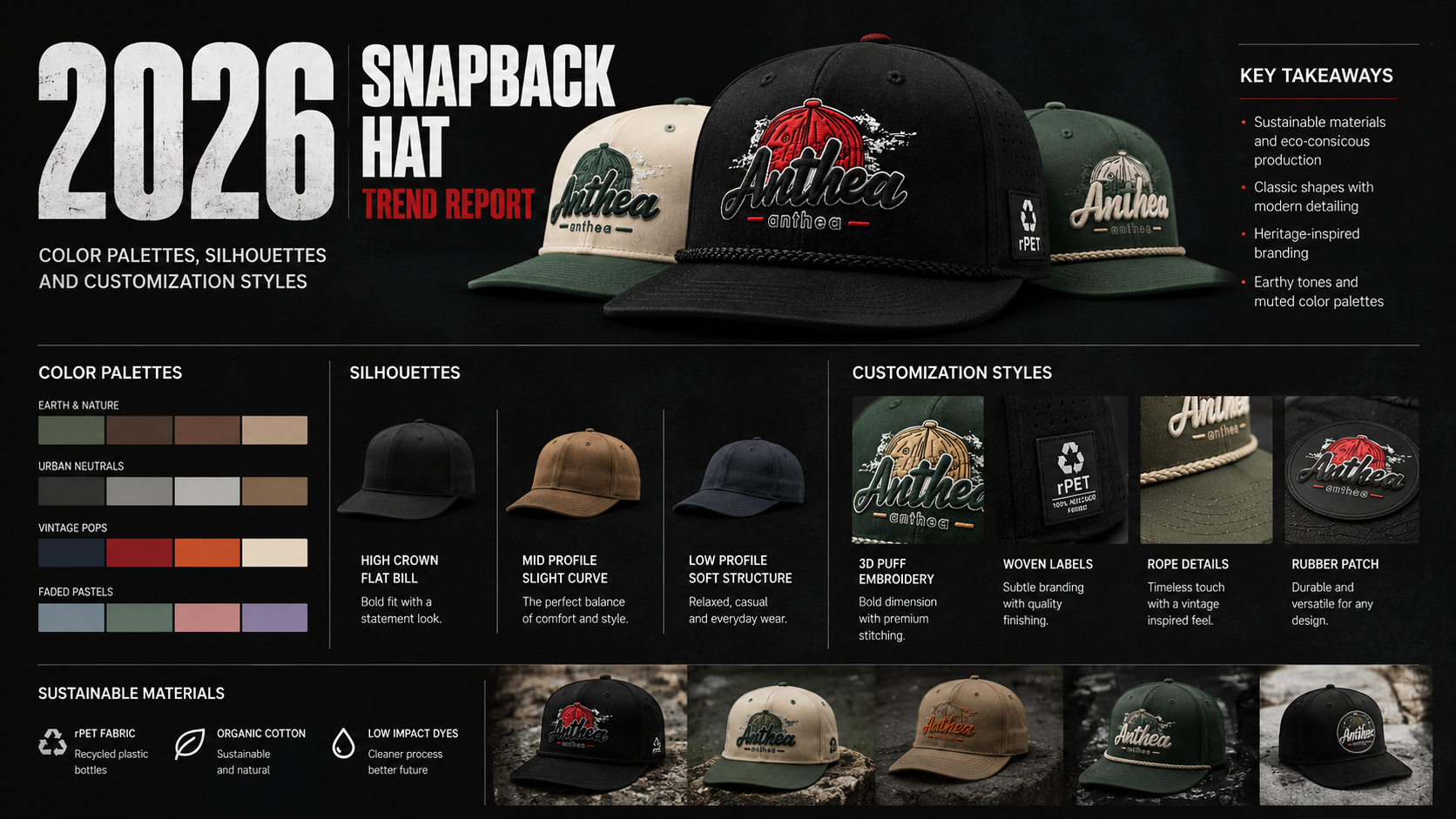 2026 Snapback Hat Trend Report -- color palettes, silhouettes and customization styles